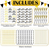 120-Piece 2026 New Year Party Set with Headbands, Glasses, Necklaces, and Noise Makers