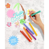 Pool Party Paper Coloring Tablecloth - 9' X 4.5' | Summer Tablescape, Palm Tree Dinner Party Setting, Kids Birthday Decoration, Cute Tablecover, Beach Table Diy