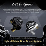 CCA Xyrra in-Ear Monitors, Wired Gaming Earbuds with 1DD+1BA Hybrid Drivers and Enhanced Sound Separation, Detachable IEM Headphones for Immersive
