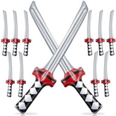 12 Pcs Inflatable Ninja Samurai Sword, Inflated Katana Sword Toy, Blow Up Ninja Swords For Party Favors Cosplay Samurai Theme Party