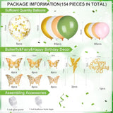 Fairy Birthday Balloon Garland Kit: Butterfly Cake Topper, 154-Piece Party Decorations