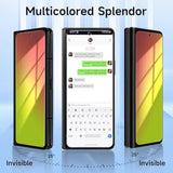 2-Pack Samsung Galaxy Z Fold 5 Privacy Screen Protector, Gradient Colorful Anti Blue Light Tempered Glass Front Screen Protector With Alignment Frame, Anti Scratch Bubble Free Sensitive Touch