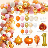 Little Pumpkin 1st Birthday Party Decorations Fall Balloons Garland Arch Kit Banner Tablecloth