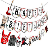 Rock And Roll Birthday Banner 3Pcs One Rocks Party Banners Rock Music Birthday Party Decoration Rock Party Hanging Cutout Banners For Rock And Roll Baby Shower Supplies