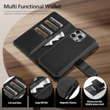 Compatible With Magsafe Magnetic 2 In 1 Detachable Iphone 16 Pro Wallet Case With Card Holder Credit Slots Men Women,Pu Leather Rfid Blocking Flip Kickstand For Apple 16 Pro 6.3",Black