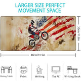 American Motocross Dirt Bike Gaming Mouse Pad, Mouse Pad, Desk Mat, Non-Slip Rubber Base Mousepads For Computers Laptop Office School Home Accessories Decor Gifts 31.5" X 11.8"