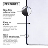 Western Large Gaming Desk Pad - 36" X 17" Duraglyde Fabric Landers-Peak Desk Mats - Non-Slip, Washable, Smooth Glide For Precision Gaming & Work