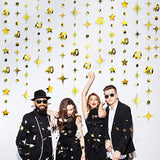 Gold 40Th Birthday Decorations Number 40 Circle Dot Twinkle Star Garland Metallic Hanging Streamer Bunting Banner Backdrop For Women Mens 40 Year Old Birthday Forty Anniversary Party Supplies