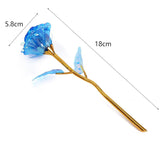 20Pcs Artificial Colorful Flowers Galaxy Rose Crystal Flower Glass Rose Gifts For Wedding, Mother' S Day Memorable Days, Blue