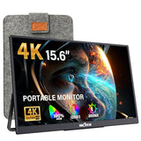 15.6 Inch Portable Monitor 4K Uhd 3840X2160 | 100% Srgb Hdr | External Monitor With 2 Usb-C & Hdmi Ports | Travel Second Monitor For Laptop Mac Pc Xbox Ps5 Switch (Includes Adapter)