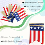 Red White And Blue Star Banner 4Th Of July Decorations, American Independence Day Stripe Bunting Usa Flag Garland Patriotic Decorations Parade Floats Party Decor