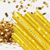 5-Pack 12-Inch Gold Confetti Cannons for Birthday Graduation New Year Parties