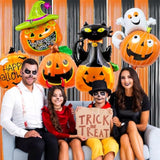 Halloween Pumpkin Balloon Set: 6 Orange Foil Balloons Party Decor