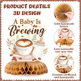 12 Pieces Coffee Baby Shower Party Honeycomb Centerpieces Coffee Latte Centerpieces Baby Is Brewing Honeycomb Party Decorations 3D Photo Prop For Gender Reveal Party