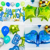 Blue Green Birthday Decorations For Boys,Blue Green Silver Balloons Happy Birthday Balloons Banner For Boys Girls Mermaid Ocean Theme Birthday Baby Shower Party Decorations
