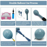 Dusty Blue Orange Balloon Arch Kit with Brown White Balloons for Fall Party Decor