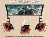 120 inch Outdoor Projector Screen with Stand, Portable Projector Screen 16:9 HD 4K, Movies Screen with Carry Bag for Outside Backyard, Indoor