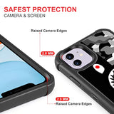 Compatible With Iphone 12 Case Iphone 12 Pro Case Cool Camo Black White Shark Design For Men Boys, 3-Layer Rugged Shockproof Hard Plastic Bumper +Silicone Rubber Heavy Duty Protection Cover