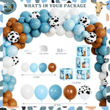 137pcs Cowboy Baby Shower Decor Set with Balloons, Banner & Backdrop