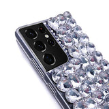 Compatible With Samsung Galaxy S23 Ultra Glitter Case 3D Glitter Sparkle Bling Case Crystal Rhinestone Diamond Bumper Clear Gems Cute Protective Girly Case For Galaxy S23 Ultra
