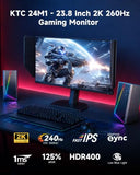 24.5 Inch Gaming Monitor, 180Hz (Up To 200Hz) Monitor Fhd, Fast Ips 1080P 1Ms, 128% Srgb Hdr10, Freesync Hdmi X 2 /Dp X 1, Vesa Tilt Adjustable Xbox Ps5 Switch (Hdmi Cable Included)