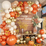 Fall Balloon Arch Kit with Orange Sand Gold Balloons for Baby Shower or Birthday