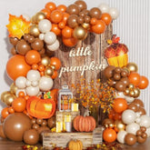 165PCS Fall Balloon Arch Kit with Little Pumpkin Balloons for Thanksgiving Party