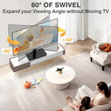 Universal TV Stand Base, Swivel Table Top TV Stand for 20-43 inch TVs/Monitors with 4 Level Height Adjustment and Tempered Glass Base, Holds up to 88