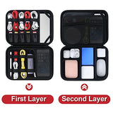 Electronic Organizer Travel Cable Organizer Bag Electronic Accessories Case Portable Tech Organizer For Tablet Apple Ipad 11In, Hard Drives, Cables, Chargers, Iphone, Power Bank, Black
