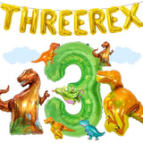 16Pcs Three Rex Balloons, Three Rex Birthday Party Decorations Boy Dinosaur 3Rd Birthday Party Supplies Include Three Rex Balloon Dinosaur Foil Balloons For 3 Rex Birthday Decorations Boys