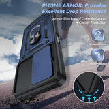 For Oneplus Nord-N30 5G Case: With Slide Camera Cover Screen Protector, Military-Grade Shockproof Protective Magnetic Ring Stand One Plus Nord N30 5G Cell Unlocked Phone Covers Funda Fara, Blue