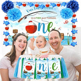Ofishally One Birthday Decorations Gone Fishing 1St Birthday Party Supplies Our Little Man Is Ofishally Turning One Backdrop Banner Balloons Theme Party Decorations For Baby Boy