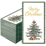 100 Pcs Christmas Napkins, 3 Ply Christmas Paper Napkins, Merry Chrismas Dinner Napkins Disposable, New Years Napkins, Christmas Napkins For Decoupage Party Decorations, 4.33" X 7.87"