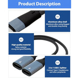 Usb C Splitter 1 In 2 Out Dual Usb C Headphone And Charger Type C Audio Adapter With Pd 60W Charging Port Dongle Cable Splitter For Iphone 16/15 Ipad Galaxy S24 S23