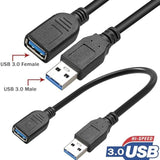 SaiTech IT 10 Pack 15cm Short USB 3.0 Male A to Female A Extension Cable 5GBps for Laptop/PC/Printers- Black