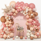 Boho Daisy Balloon Garland Arch Dusty Rose Pink Brown Flower Party Decor Kit