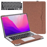 Tytx Compatible With Macbook Pro 14 Inch Leather Case 2024 2023 2022 2021 Release M4 A3112 A3185 A3401 M3 A2918 A2992 M2 A2779 M1 A2442, Protective Folio Book Cover With Keyboard Cover, Dark Brown