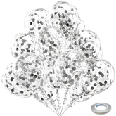 Silver Confetti Balloons - 60-Pack 12" Latex Party Decorations