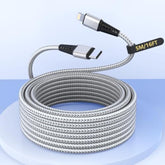 16Ft Extra Long Usb C To Lightning Charger Cable For Iphone,Apple Mfi Certified Charger Cord, Nylon Braided Sync Data Charge Cord For Iphone 14 Pro Max/14/13Pro/12/11/X/Xs/Xr/Ipad-Silver