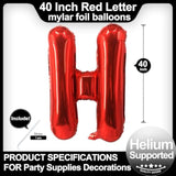 40inch Red Letter H Balloon DIY Alphabet Party Decoration
