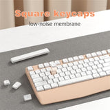 Wireless Keyboard And Mouse Combos, Retro Keyboard And Mouse Wireless 104 Keys Full Size, 2.4Ghz Connection And Optical Mouse For Windows, Mac, Pc, Laptop For Home And Office (White Milk Tea)