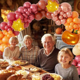 Fall Balloon Arch Kit Terracotta Autumn Colors with Pumpkins Maple Leaves for Party