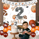 Born 2 Ball Birthday Decorations - Sports Theme Banner, Cake Toppers & Party Supplies