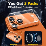 3Pcs Rear Back Camera Lens Protector Tempered Glass For Iphone 17 Pro Max - Hd Clear Full Coverage Guard