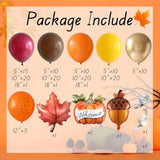 149PCS Fall Balloon Garland Arch Kit Burnt Orange Burgundy Brown Gold Decor
