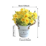 Potted Artificial Daisy Flowers Bonsai Plant Silk Flowers With Pot Fake Flower Arrangements For Home Office Restaurant Table Windowsill Garden Decor, Yellow