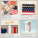 Usa Banner Burlap Bunting 4Th Of July Decorations American Independence Day Celebration Red White And Blue Theme Party Supplies