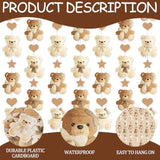 Brown Bear Birthday Party Decorations 8Pcs Teddy Bear Garland Banner Bear Baby Shower Supplies Bearly Wait Gender Reveal Hanging Cutout Garlands For Birthday Wedding Party Decor