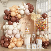 Brown Balloon Arch Kit Retro Brown Nude Tan White Sand Balloons for Baby Shower Thanksgiving Party