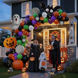 Halloween Decorations Balloon Garland Arch Orange Black Green Purple Spider Bat Ghost Decor